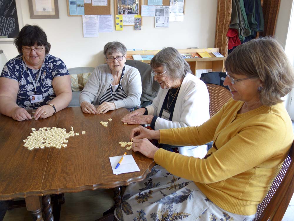 Playing word games at Safe Journey Home